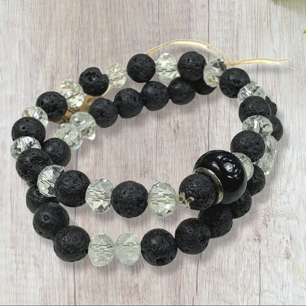 Lavastone and crystal bracelets